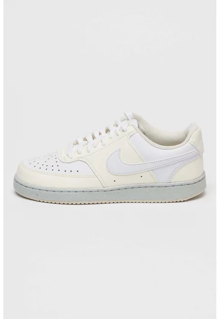 Тренировъчни обувки Court Vision от еко кожа - Светло сив/Бледожълт