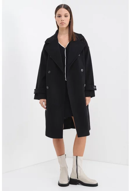 Уголемено палто с двуредно закопчаване
