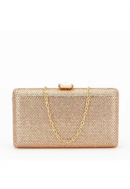 Зелена чанта клъч с камъчета BJH-715 06 15427