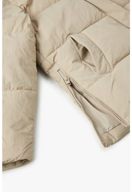 Зимно яке с вата и отделяща се качулка