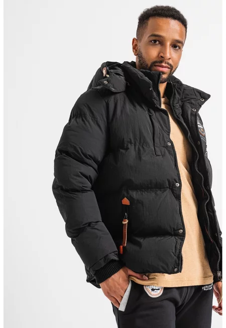 Зимно яке Verveine с качулка - Черен