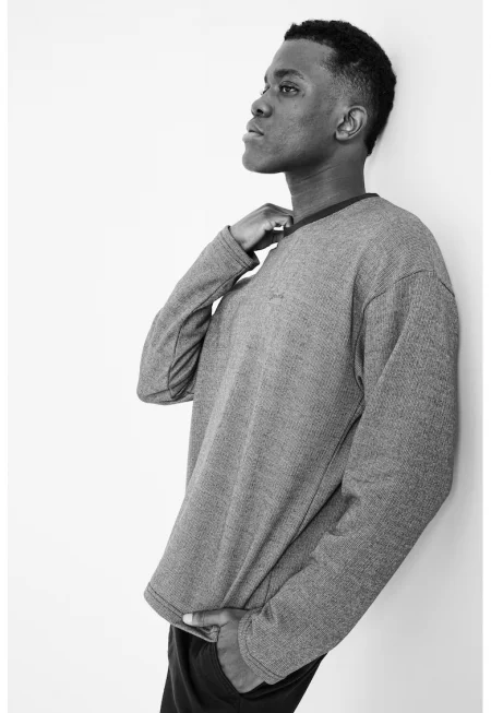 Блуза с овално деколте - Кафяв