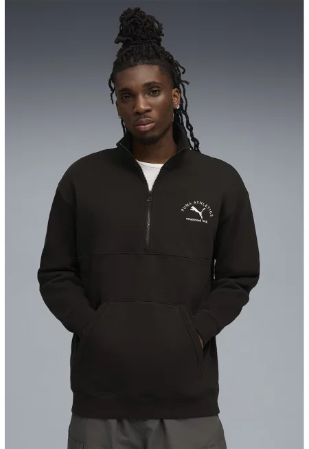 Блуза с памук с лого - Черен