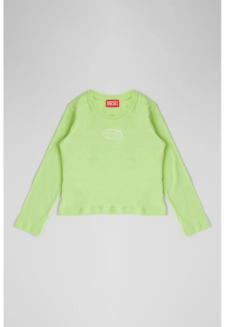 Блуза Tivalsyls с овално деколте и лого - Лайм зелено