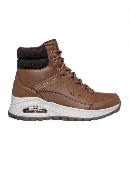 Боти от еко кожа - Черен/Кафяв