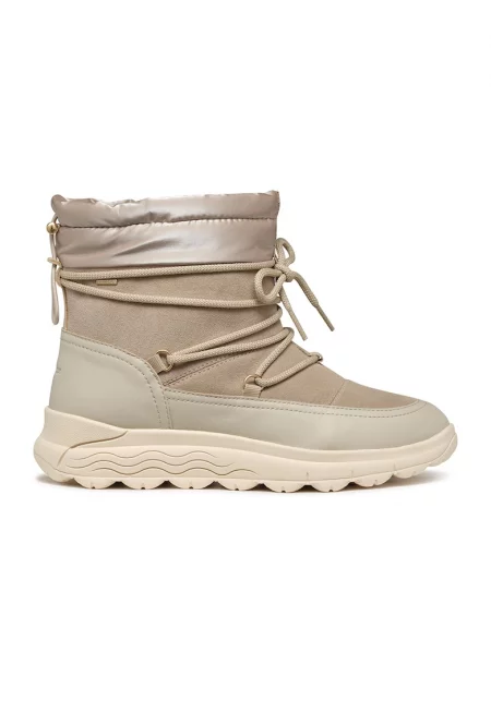 Боти от кожа и велур - Бежов/Сиво-бежов