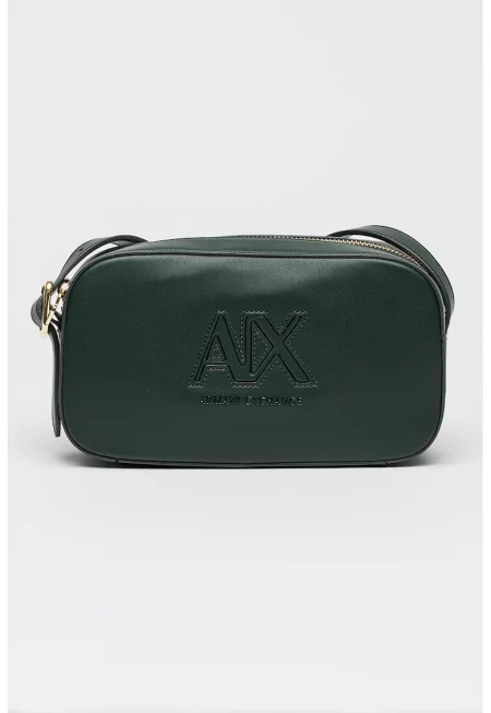 Чанта през рамо с лого - Тъмнозелен