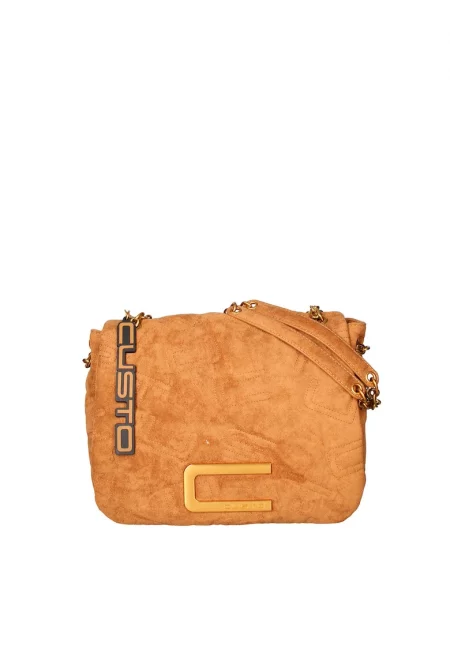 Чанта за рамо от еко кожа - Оранжев