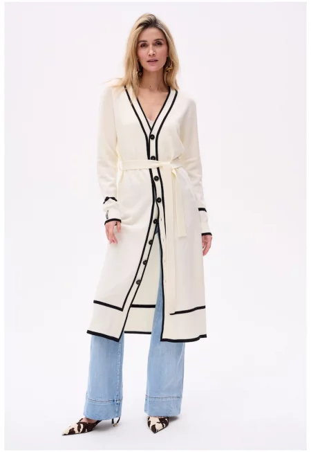 Дълга жилетка с контрастни кантове Madaam