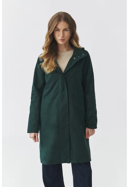 Дълго яке с качулка - Тъмнозелен