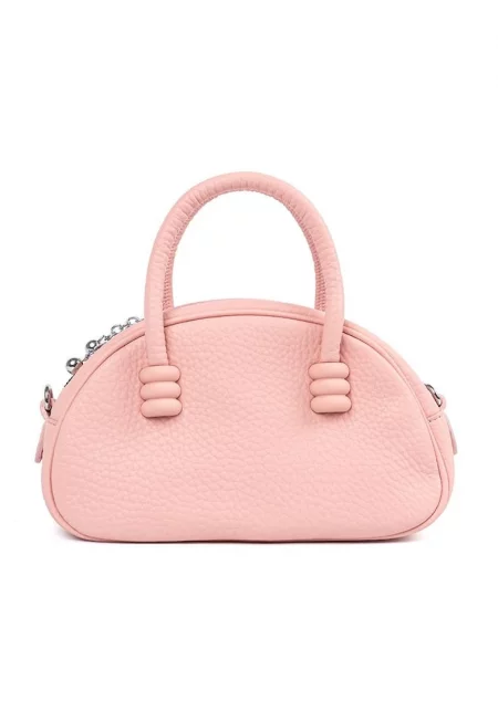 Дамска чанта  розова - модел Crossbody - компактна - от полиестер