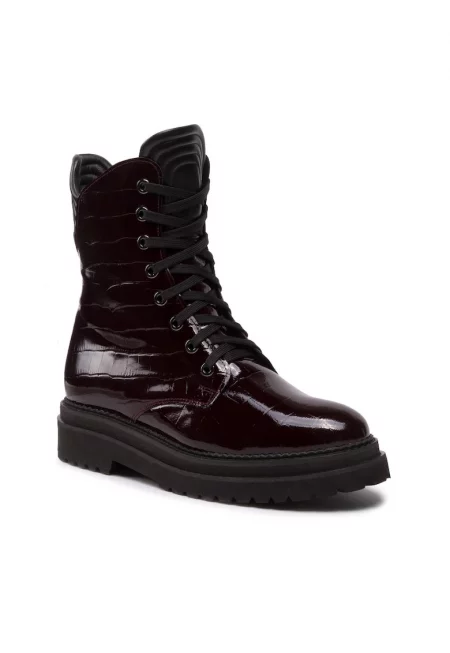 Дамски боти  Естествена кожа Бордо - Бордо