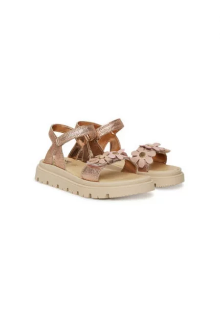 Дамски сандали - 7938500 -  Естествена кожа - Златист