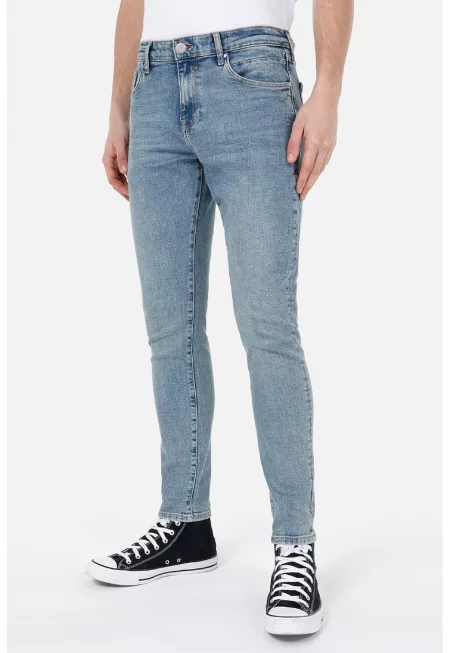 Дънки със захабен ефект - Прашно синьо