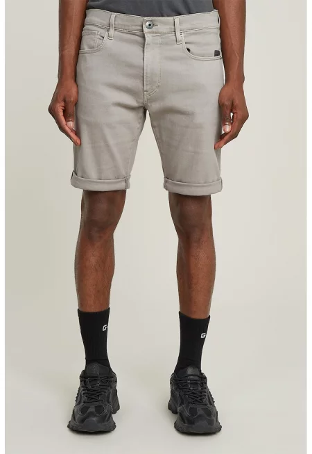 Дънкови бермуди със средна талия - Светло сив