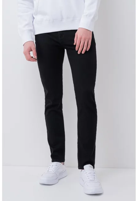 Едноцветни слим дънки - Черен