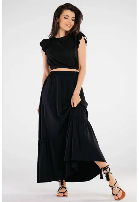 Ежедневна блуза от вискоза с къс ръкав A429