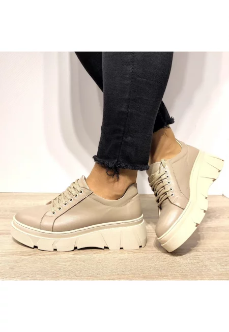 Ежедневни дамски обувки  1649-8 бежово - бежово