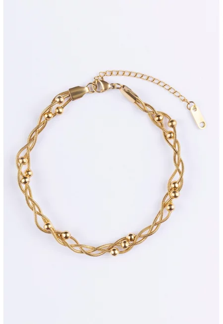 Гривна за глезена с 18k злато - Златист