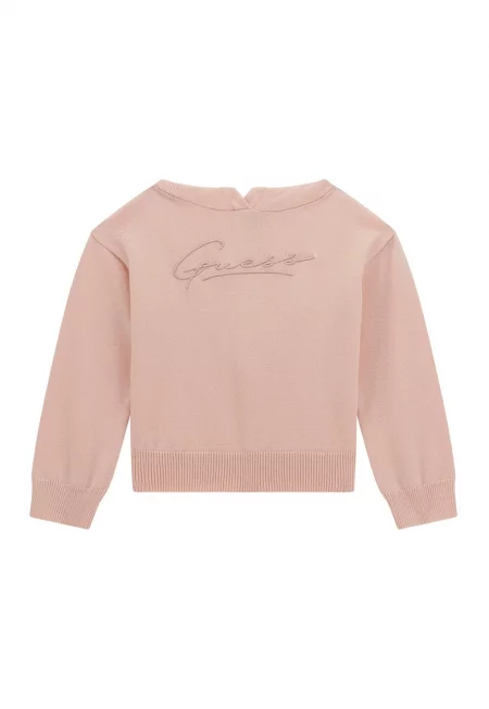 Худи с рипсени краища - Прашно розово