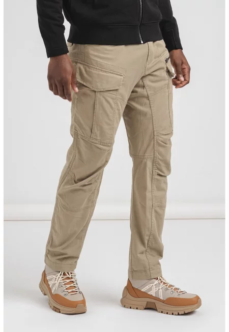 Карго панталон със средна талия - Бежов
