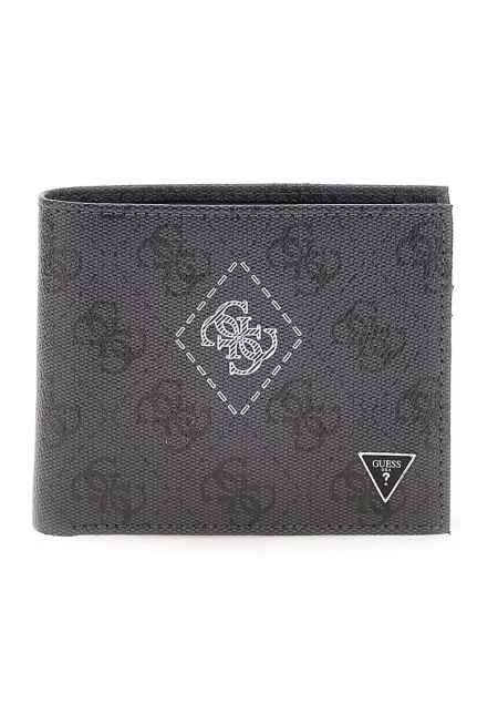 Кожен портфейл с лого - Tъмносив