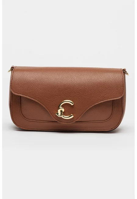 Кожена чанта през рамо C-Me с цветен блок