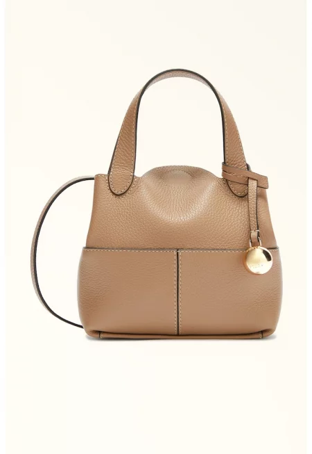 Кожена чанта през рамо с отделяща се презрамка