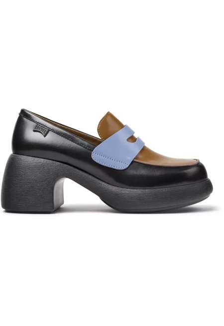 Кожени обувки Twins с масивен ток