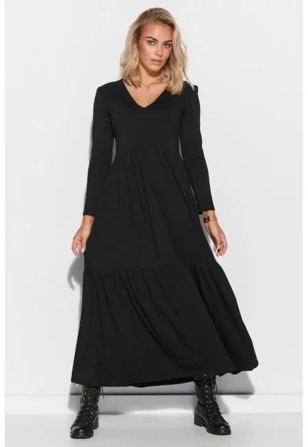 Макси рокля с V-образно деколте -