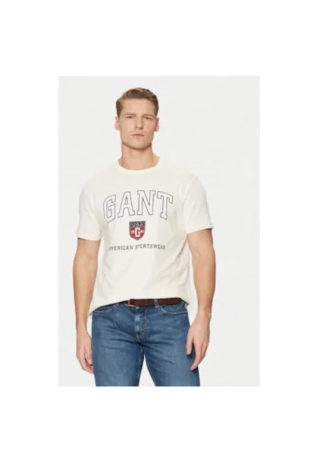 Мъжка тениска -  305179074 - Памук - Бежов - Бежов