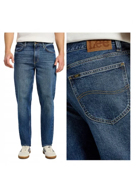 Мъжки дънки -  Oscar - Slim Fit - Средна талия - 5 джоба - Цип - Дълги - Памук - W31-L32 US - Син
