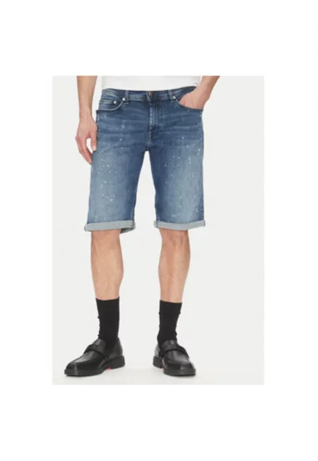 Мъжки дънкови шорти  265820 552832 - Памук/Еластан - Тъмносин - Тъмносин