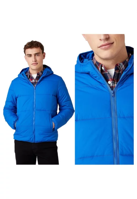 Мъжко яке -  The Puffer - Regular Fit - класически дизайн - дълги ръкави - 2 джоба - с цип - памук - 3XL INTL - синьо
