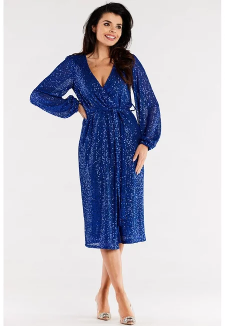 Midi Рокля с дълъг ръкав - Права A567