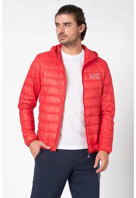 Олекотено зимно яке с пухена вата и качулка