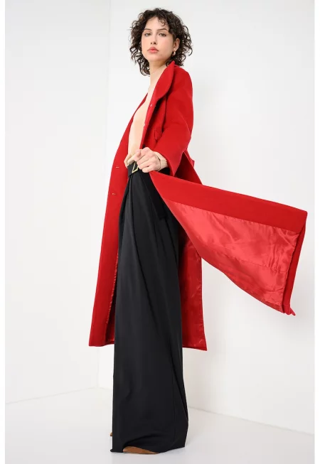 Палто Giostro от необработена вълна - Червен