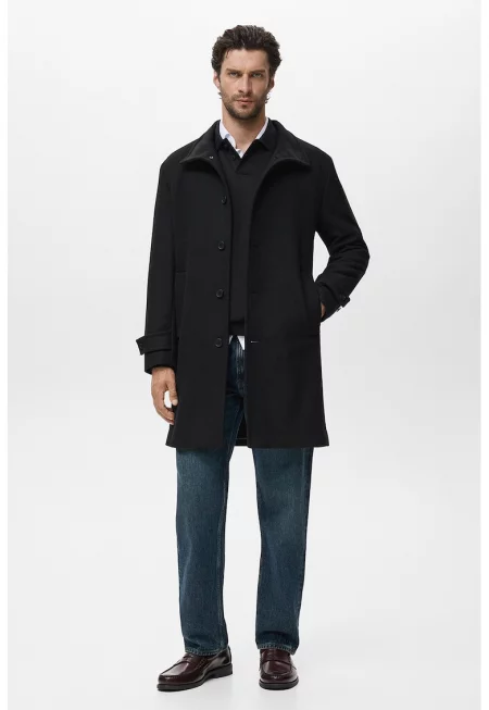 Палто с вълна с копчета