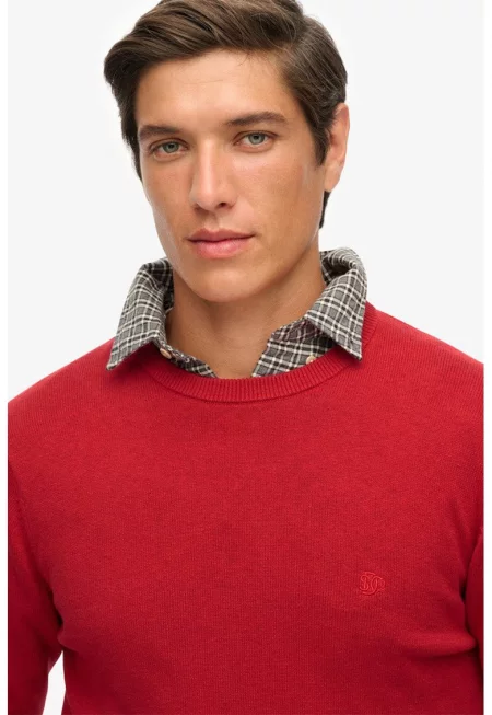 Памучен пуловер с овално деколте