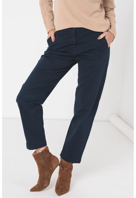 Панталон чино със скосени джобове - Тъмносин