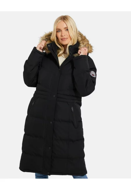Подплатено зимно яке Arnie 5983 с еко пух и качулка - Черен