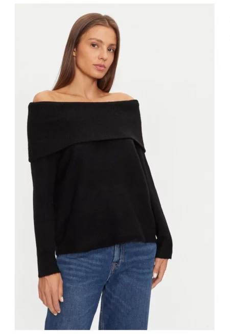 Пуловер  LK-248EVERLYNA Черен стандартен крой - акрил