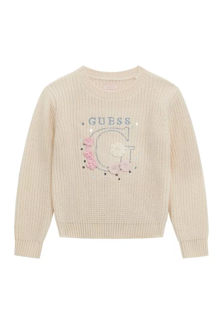 Пуловер с бродирано лого