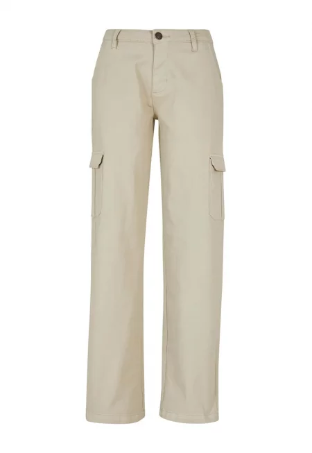 Разкроен карго панталон - Мръснобял