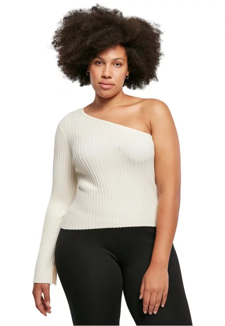 Рипсена блуза с голо рамо