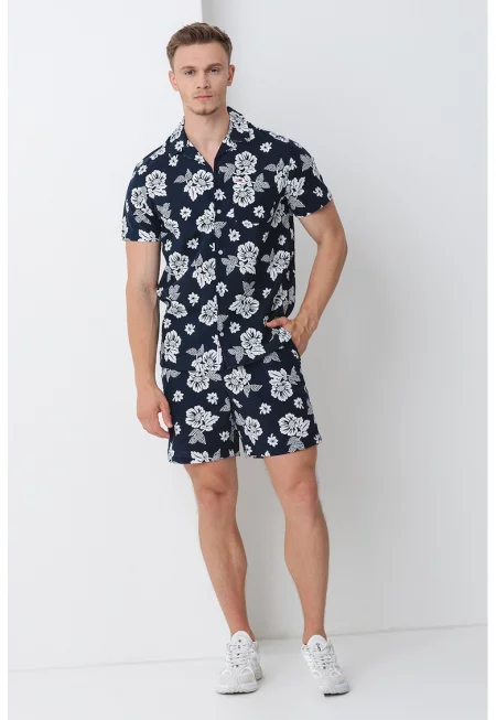 Риза с тропическа щампа