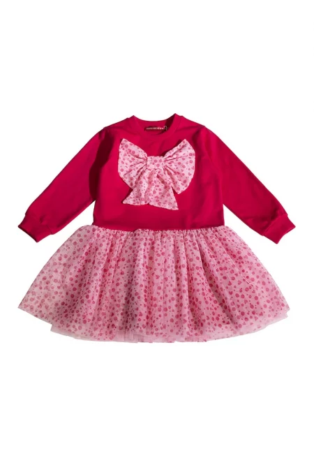 Рокля с панделка и тюл