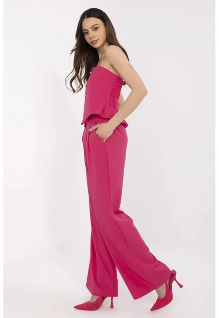 Sleeveless Top & Loose Pants Set - Фуксия