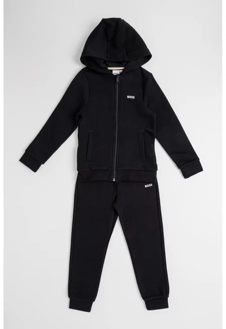 Спортен екип с цип и лого - Черен