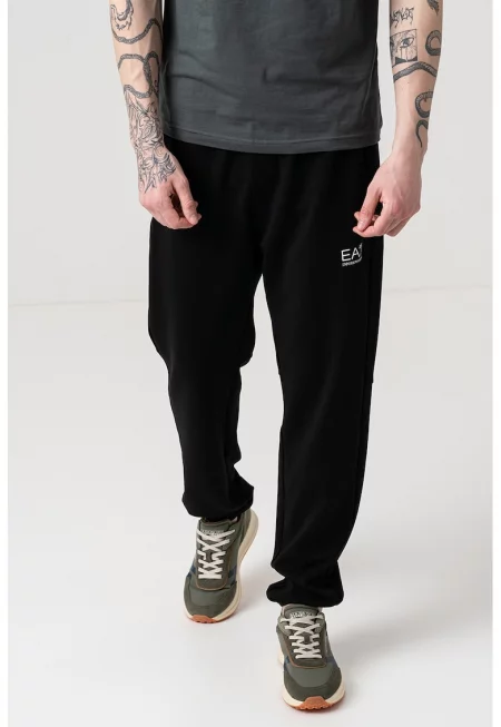 Спортен панталон с модал и връзка - Черен